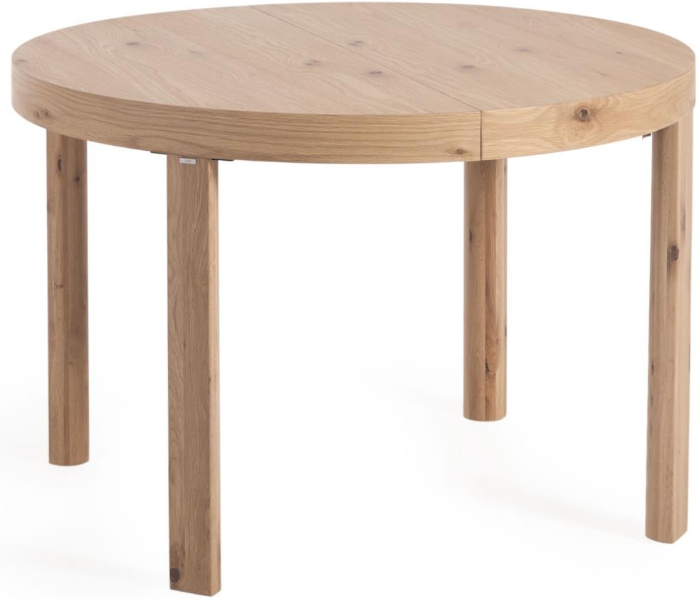 Udendørs Spisebord Kave Home Colleen Udtræksbord Massivt Egetræ 120x120 Cm Natur