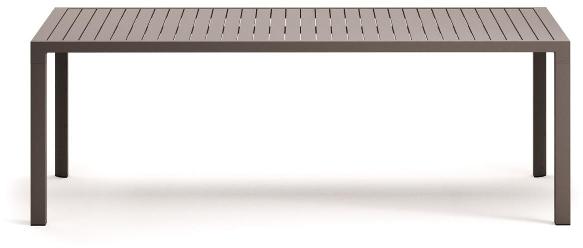 Udendørs Spisebord Kave Home Culip Aluminiumsbord H75 B100 L220 Cm Med Plastfødder