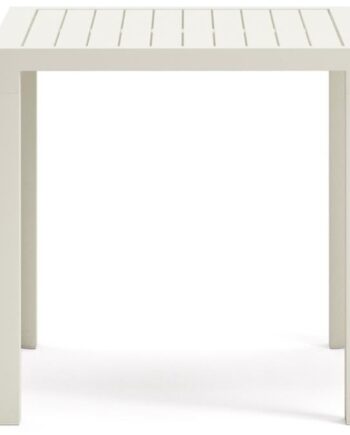 Udendørs Spisebord Kave Home Culip Hvidt Rustfrit Aluminium Havebord 77x77x75 Cm