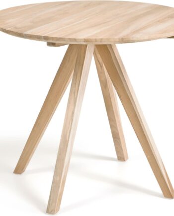 Udendørs Spisebord Kave Home Maial ø90 Rund Foldbart Massivt Teak