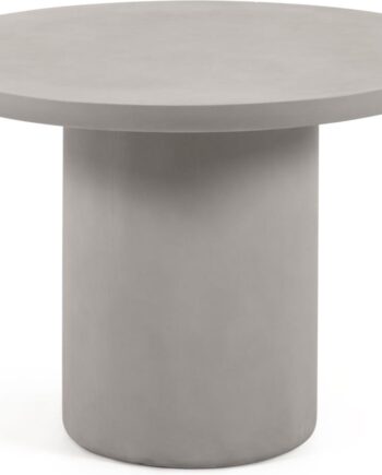 Udendørs Spisebord Kave Home Taimi   Naturfarvet Cement ø110   H76 Cm Moderne Nordisk Terrassebord
