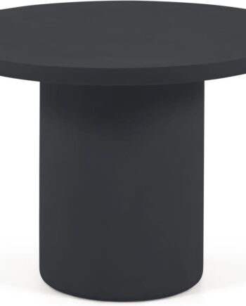 Udendørs Spisebord Kave Home Taimi Rund ø110 Cm Sort Cementfinish Vejrresistent