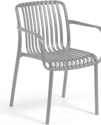 Udendørs Spisebordsstol Kave Home Isabellini Grå Polypropylen Ergonomisk Stabelbar Uv-resistent Havestol