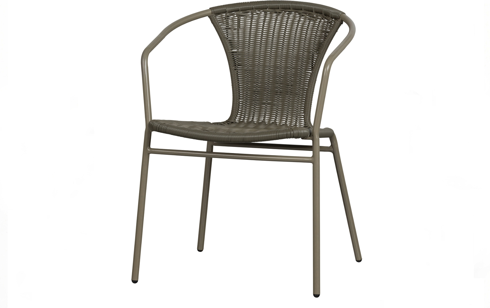 Udendørs Spisebordsstol Med Armlæn Woood Weston   Grøn Syntetisk Rattan Og Metal H75   B56   D54 Cm