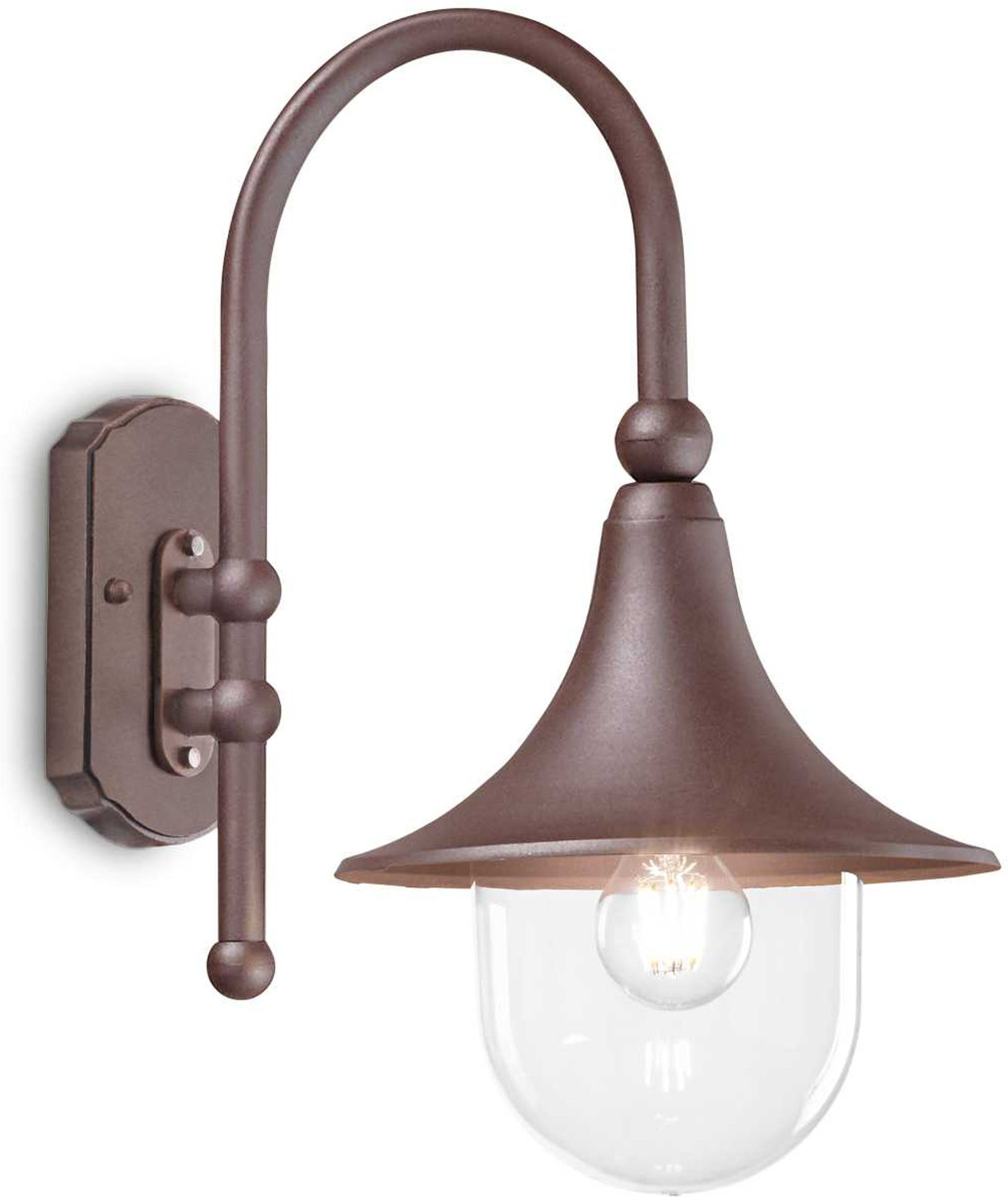 Udendørs Væglampe Ideal Lux Cima Kaffe H46 Cm Ip43