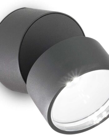 Udendørs Væglampe Ideal Lux Omega Round Antracit ø9 Cm Ip54 Led 7w 650 Lm