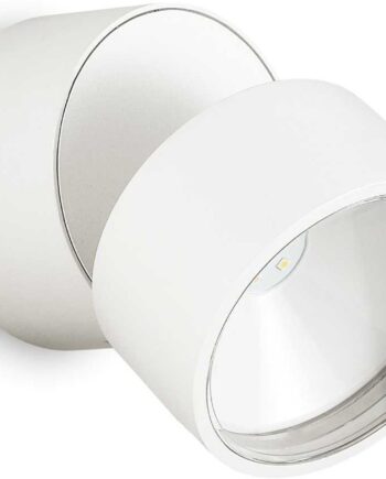 Udendørs Væglampe Ideal Lux Omega Round Led Hvid Ip54 ø9xh3 Cm 7w 650 Lm Metal Glas