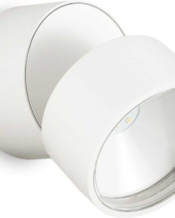 Udendørs Væglampe Ideal Lux Omega Round ø9 Cm Led 7w 610 Lm 3000   Ip54 Hvid Metal Glas
