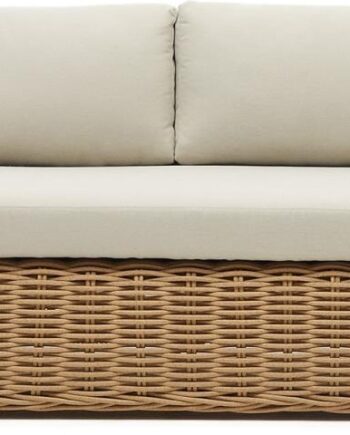 Udendørs  -personers Loungesofa Kave Home Portlligat Kunstrattan Beige Hvid   Kolonial Rustik