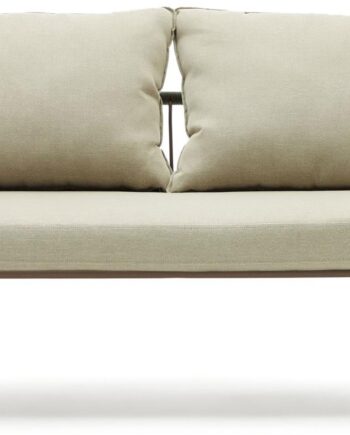 Udendørs  -personers Sofa Kave Home Salguer   Galvaniseret Stål Med Snore-detaljer Og Puder   Brun Beige Grøn
