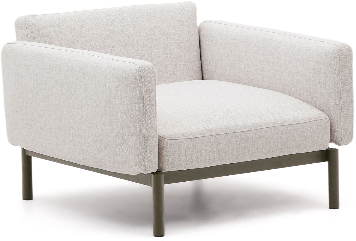 Udendørs -personers Sofa Kave Home Sorells Beige Aluminium Loungesofa 73x113x115 Cm