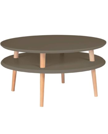 Ufo Sofabord Diameter 70cm   Højde 35cm Brun