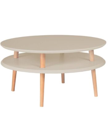 Ufo Sofabord Diameter 70cm   Højde 35cm Brun Beige
