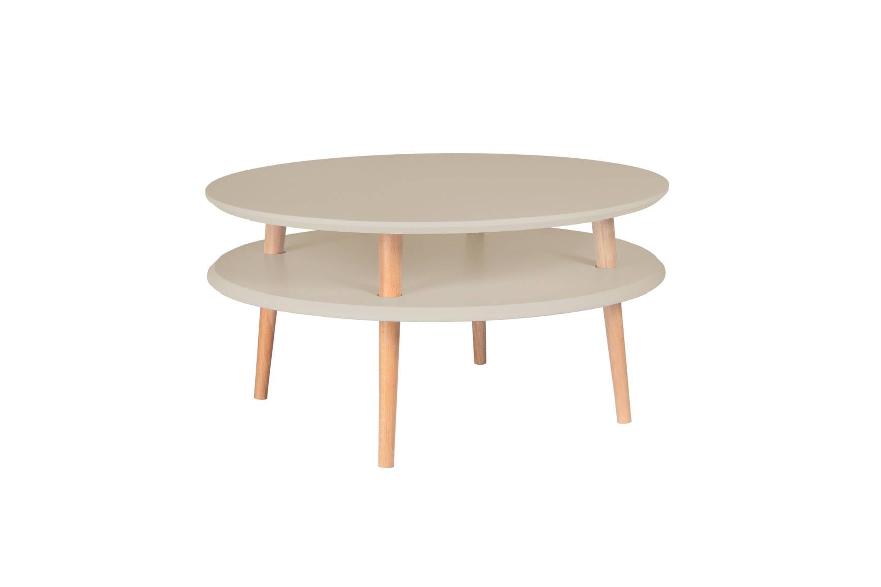 Ufo Sofabord Diameter 70cm   Højde 35cm Brun Beige