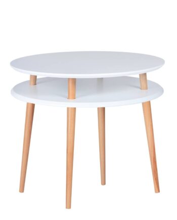 Ufo Sofabord Diameter 70cm   Højde 61cm Hvid
