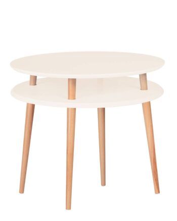 Ufo Sofabord Diameter 70cm   Højde 61cm Hvid