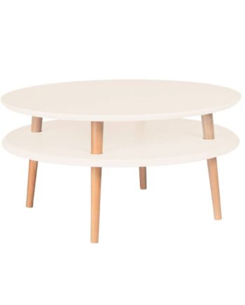 Ufo Sofabord Diameter 70cm   Højde 35cm Kridthvid