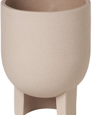 Urtepotte Kristina Dam Serene Sandfarvet Terracotta ø12ã H16 Cm Skulpturel Halvcirkelfod