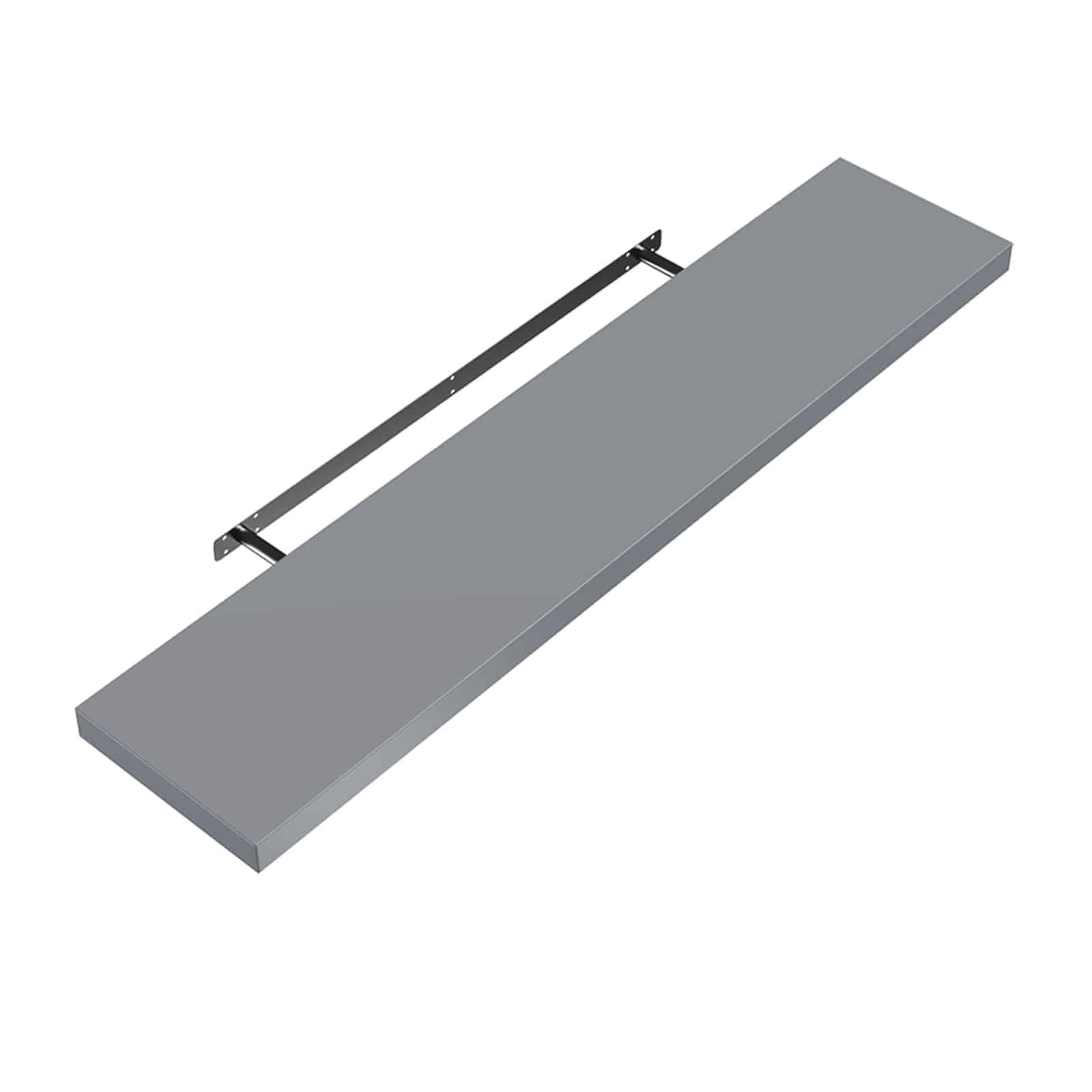 Væghylde Svævehylde 70cm Grå   Beslag