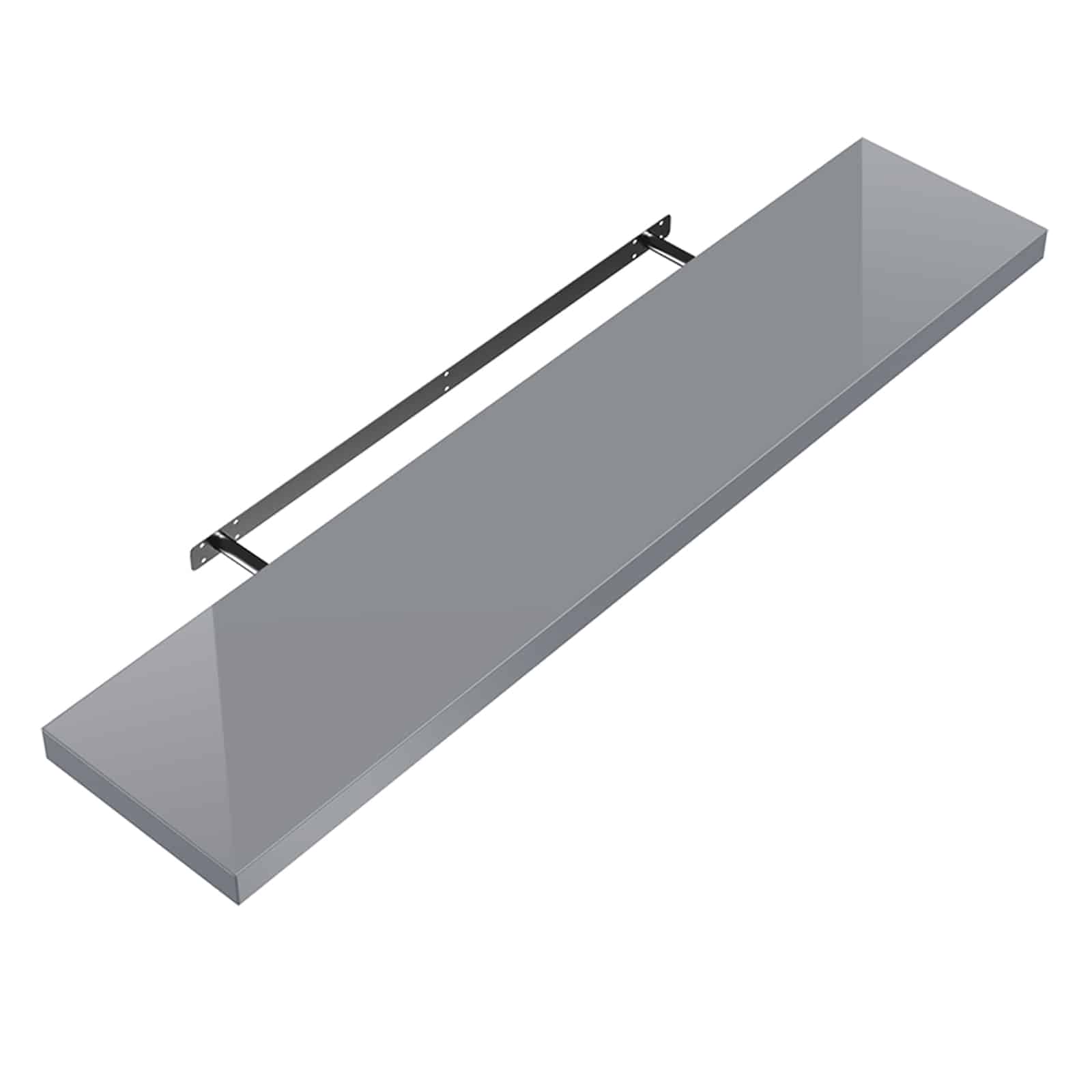 Væghylde Svævehylde 90cm Højglans Grå   Beslag