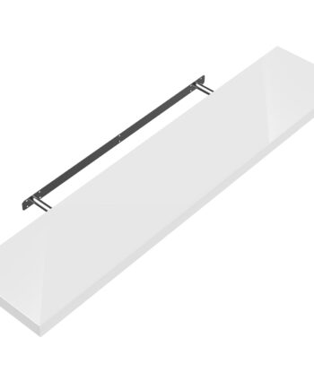 Væghylde Svævehylde 110cm Højglans Hvid   Beslag