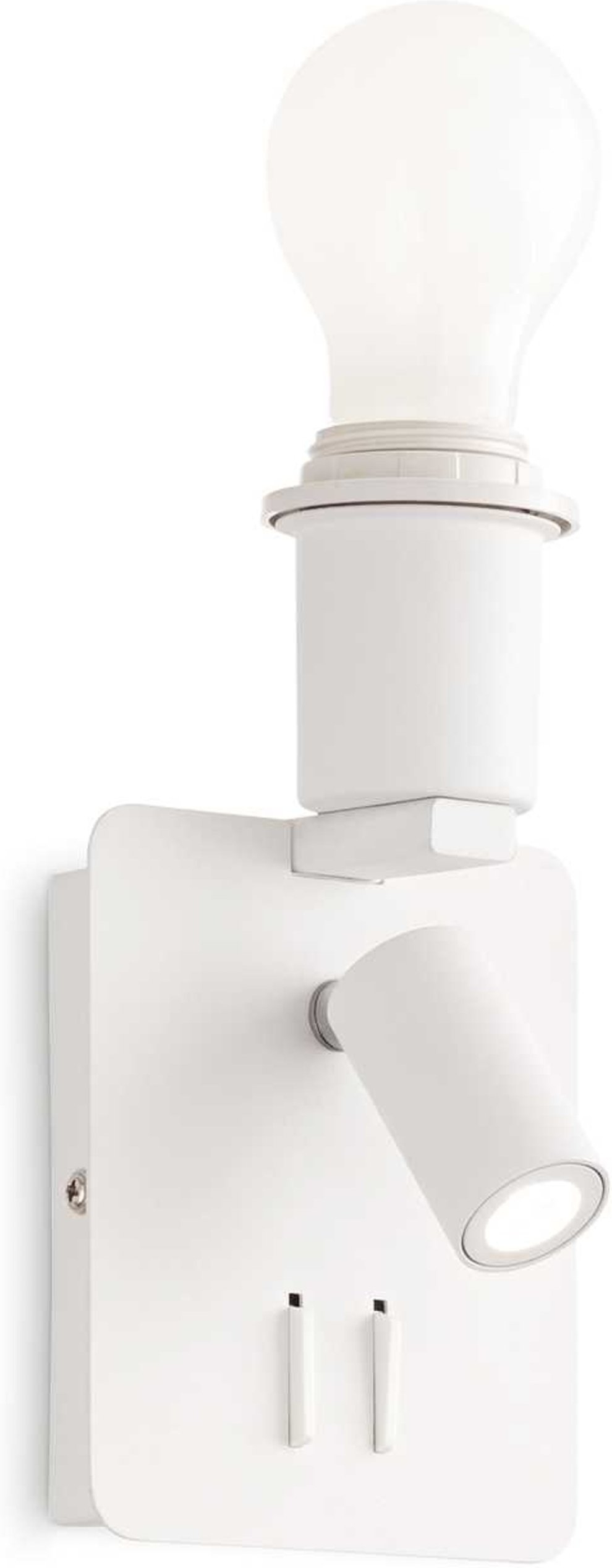 Væglampe Ideal Lux Gea Læselampe Med Justerbar Led-diffuser Og Usb-stik  Hvid Aluminium