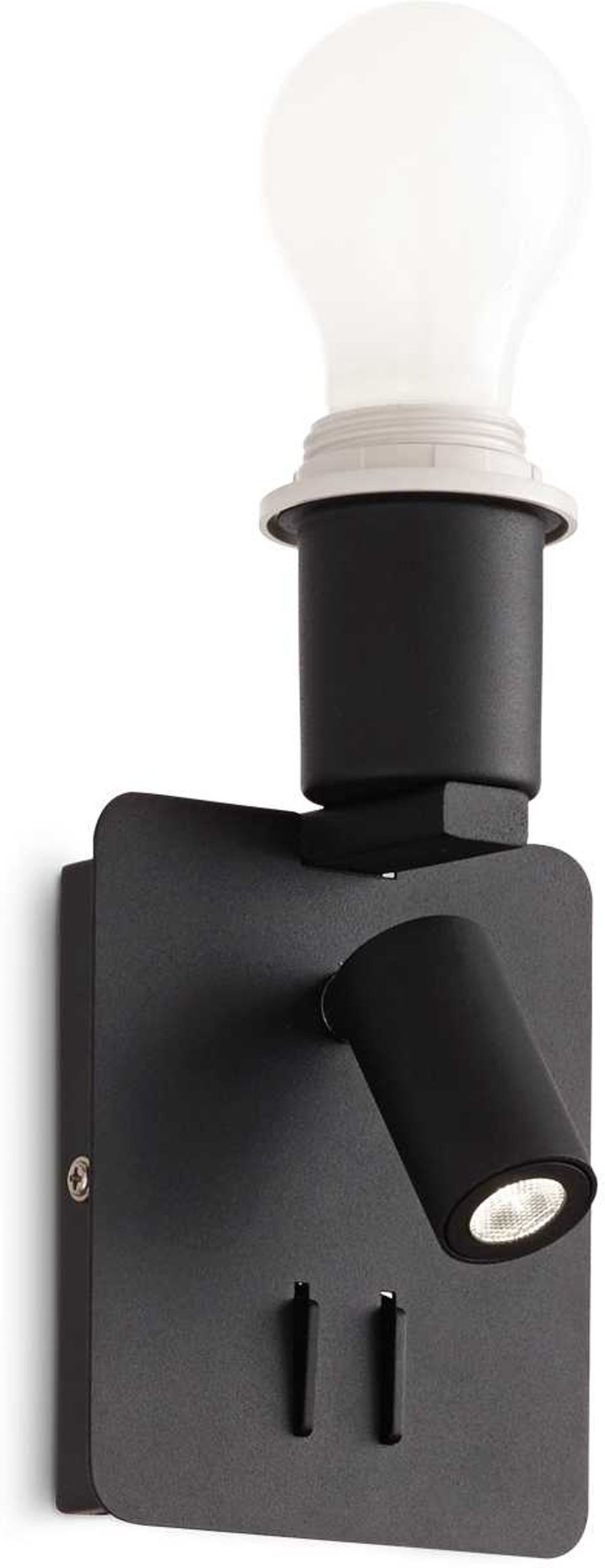 Væglampe Ideal Lux Gea Sort Metal Integreret Led 200 Lm 3000k Justerbar Spot H19 5xb11 5xl12   Cm