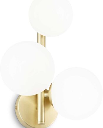 Væglampe Ideal Lux Perlage Messing Og Glas H32ã B16ã L24 Cm Inkl  3xg9-pærer Indendørs