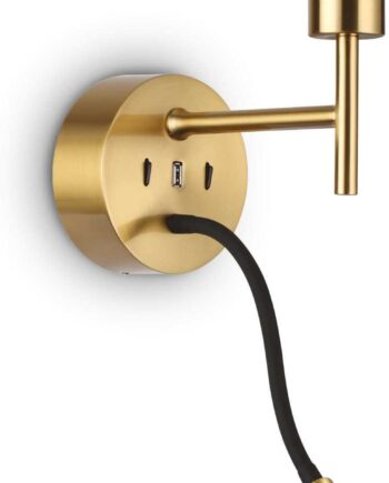 Væglampe Ideal Lux Set Up Messing Metal Med Integreret Kontakt Led-pære 3000k 220 Lm E27