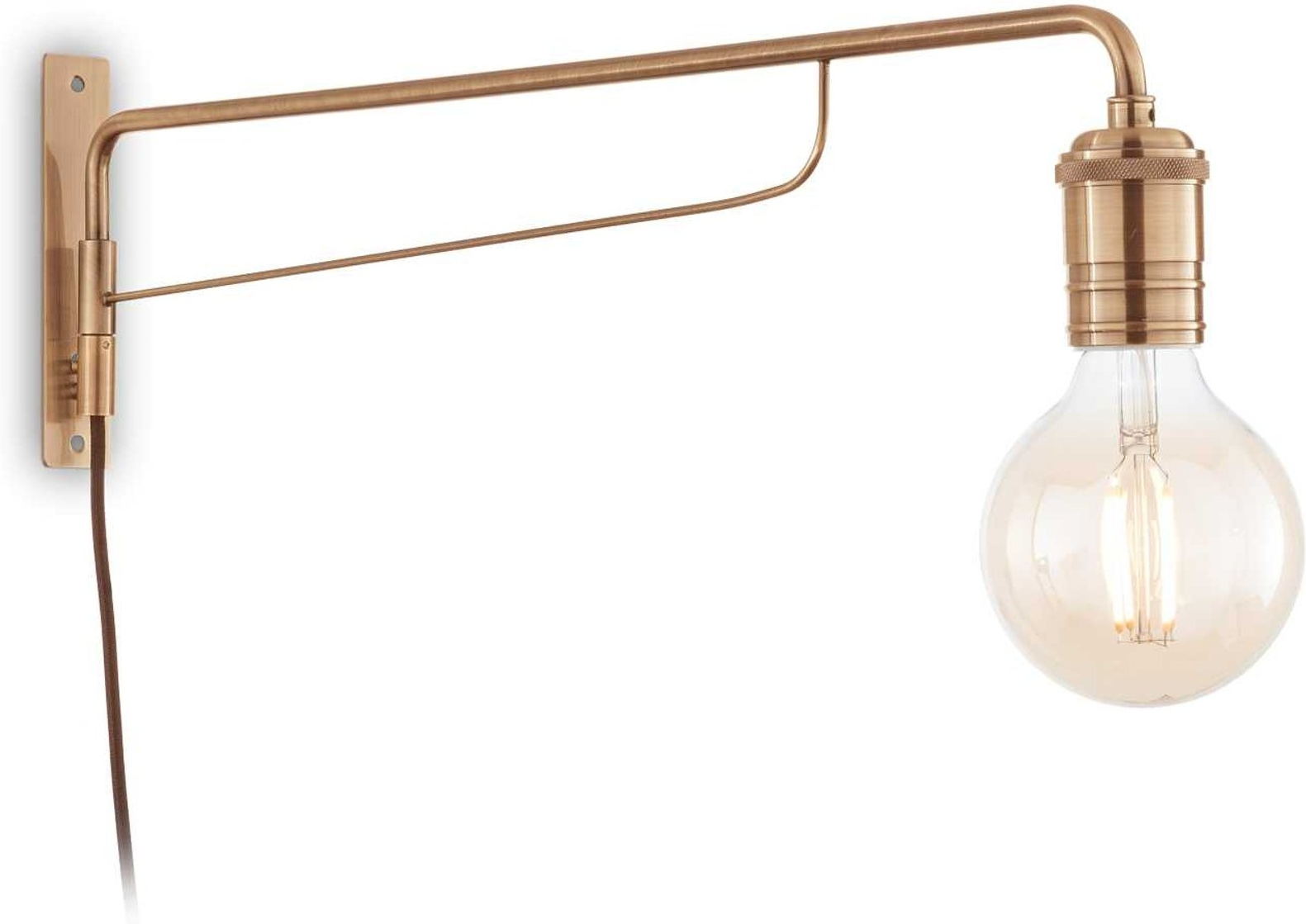 Væglampe Ideal Lux Triumph Antik Messing 62   Cm Slank E27 Væglys Til Indendørs Brug
