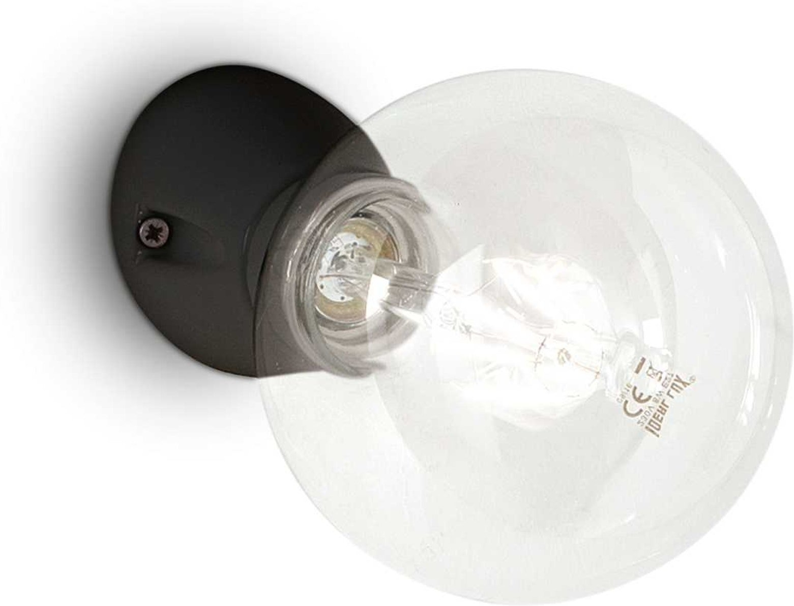 Væglampe Ideal Lux Winery Sort Keramisk ø7     B7 Cm E27 Ip20
