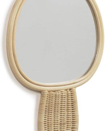 Vægspejl Kave Home Nauze Håndlavet Svampeformet Naturrattanramme 50x34 Cm