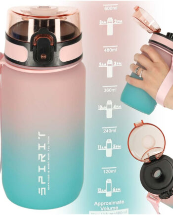 Vandflaske Bidon Med Sugerørshåndtag Sports 600ml Pink-blå