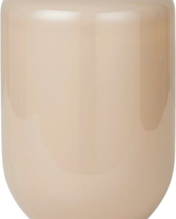 Vase Kristina Dam Opal Mundblæst Glas Blomstervase ø14   H20 Cm Beige