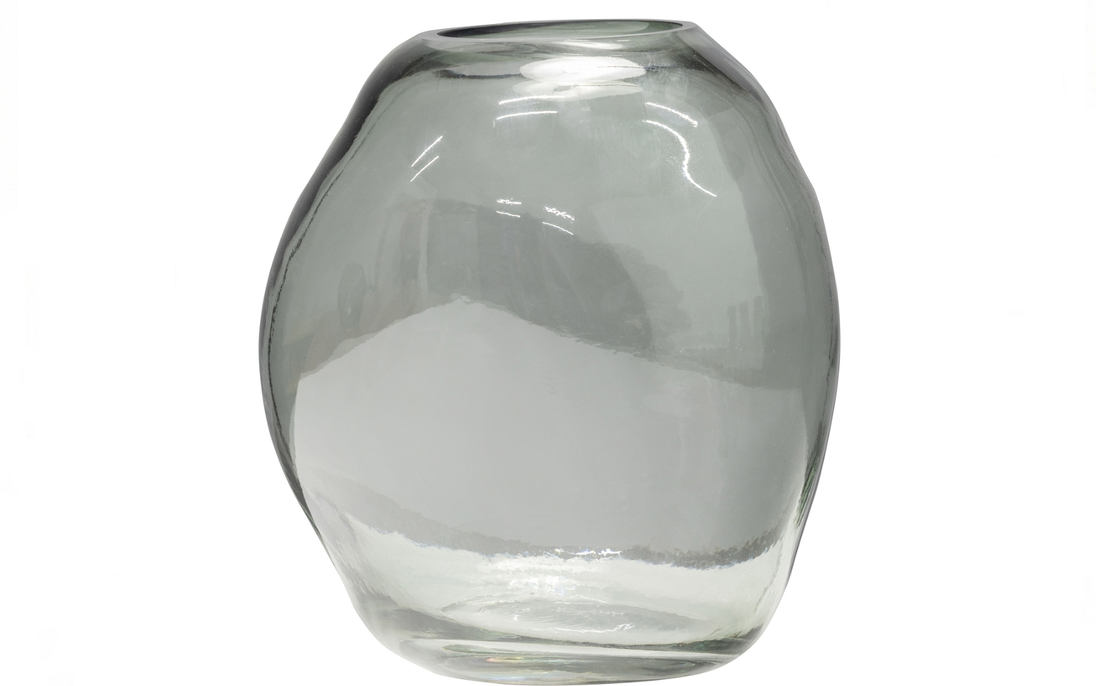 Vase Woood Exclusive Elio Blomstervase   Mundblæst Glas ø20   H22 Cm Klar Blå-grøn