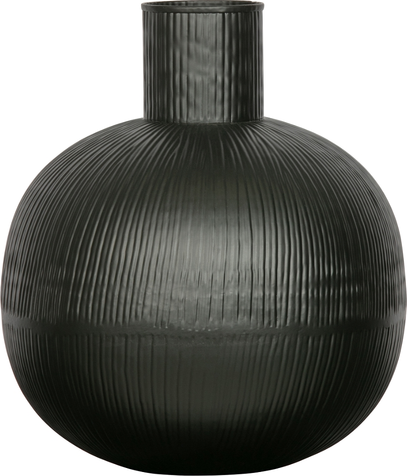 Vase Woood Exclusive Pixie Stål Sort ø30 Cm   Dekorativ  Sfærisk Skulptur Til Tørrede Blomster