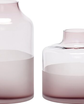 Vasesæt     Stk  Hübsch Guanting Glasvaser Rosa ø17ã 16 ø15ã 23 Cm