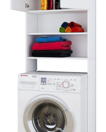 Vaskemaskineskab  Quot Jutas Quot  64x190x25 Cm  Hvid