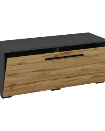 Vcm Nordic Arila   Tv-bord       Låge Og   Rum Antracitgrå Og Natur Træ  110x30