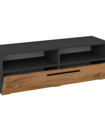 Vcm Nordic Arila   Tv-bord       Låge Og   Rum Antracitgrå Og Natur Træ  115x40