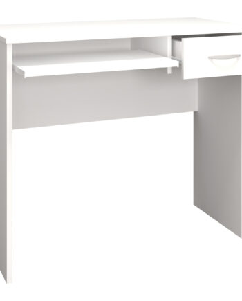 Vcm Nordic Arusa   Skrivebord       Tastaturhylde Og   Skuffe Hvid Træ  85x50
