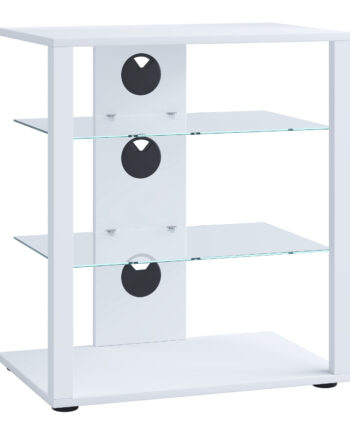 Vcm Nordic Folas Hi-fi Og Tv-bord       Glashylder Hvid Træ  60x41