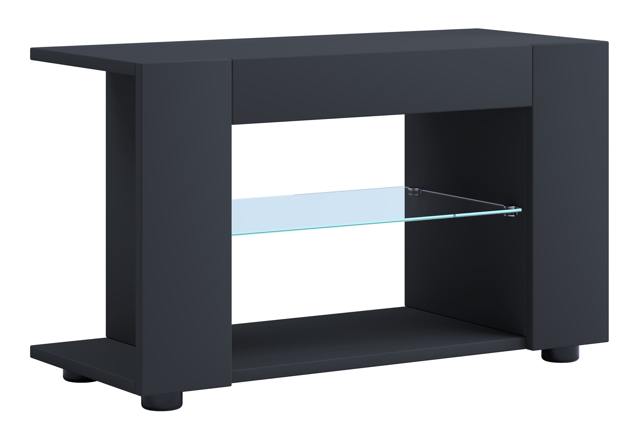 Vcm Nordic Plexalo Tv-bord Glashylde Sort Træ 70x30