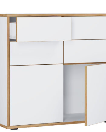 Vcm Nordic Salia B100 Kontorkommode       Låger    Skuffer Hvid Natur Træ