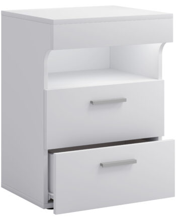 Vcm Nordic Slepal   Sengebord       Rum    Skuffer Hvid Træ  45x39