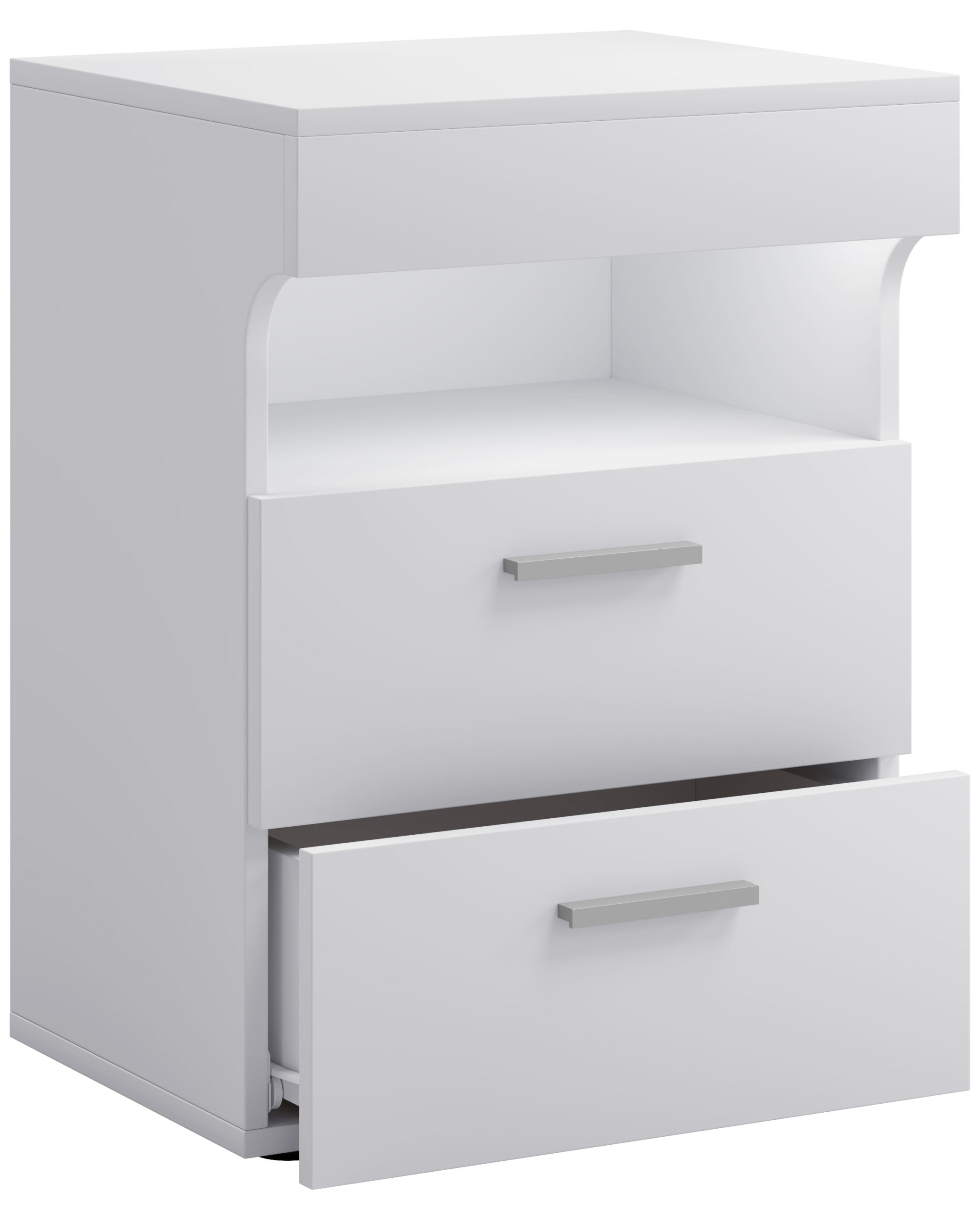 Vcm Nordic Slepal Sengebord Rum Skuffer Hvid Træ 45x39