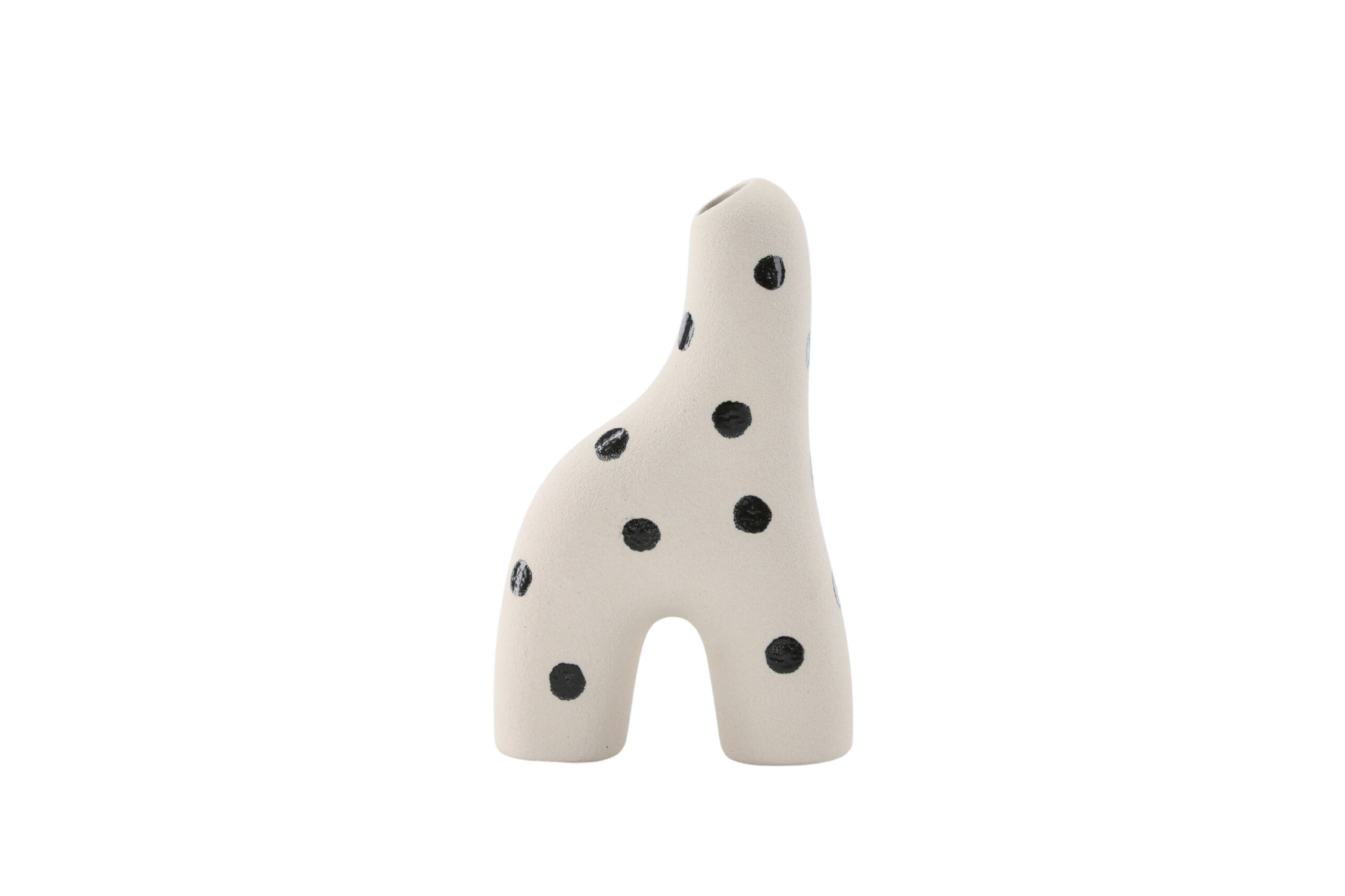 Venture Design Aya Vase Hvid Sorte Prikker Stentøj 9x4x16h