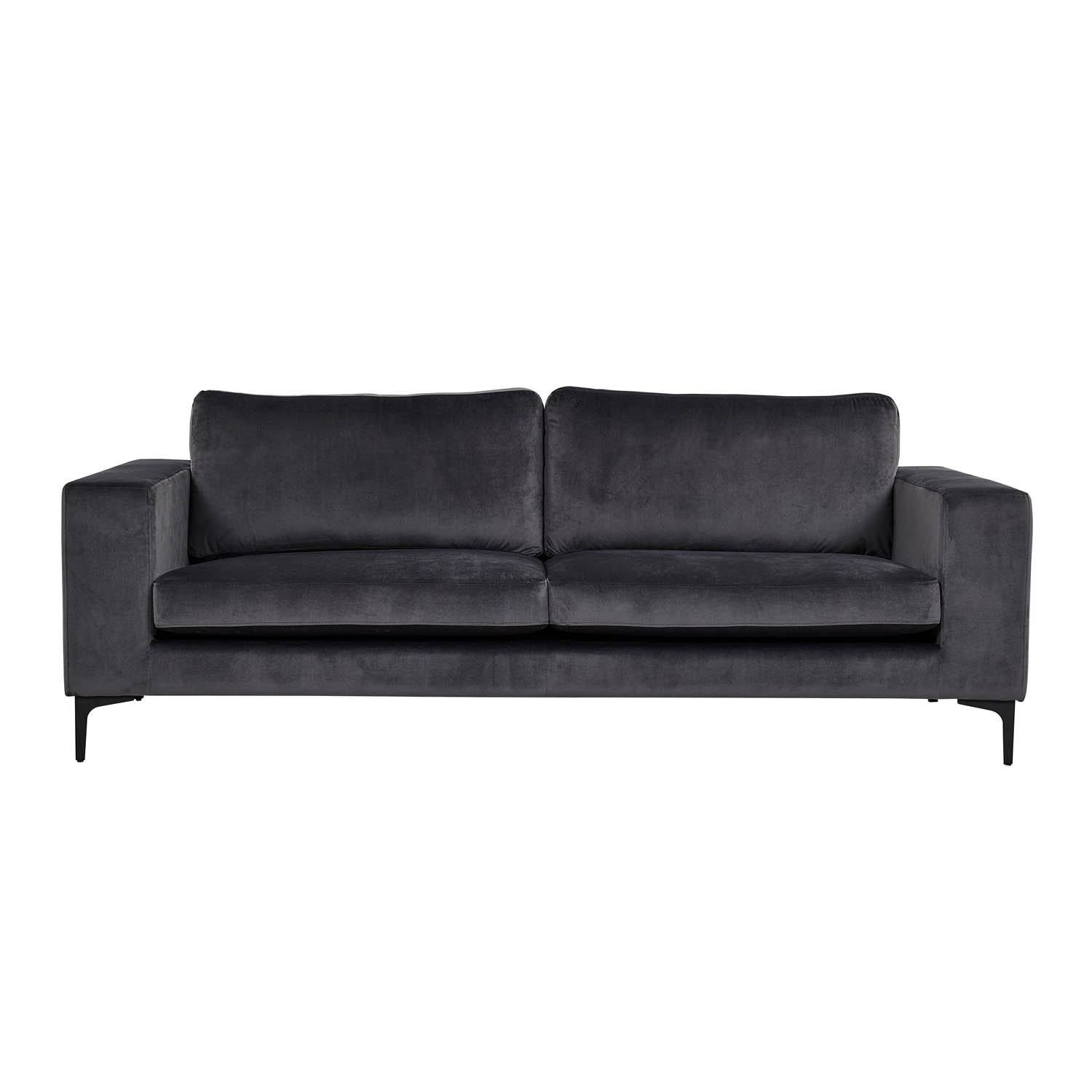 Venture Design Bolero   Pers  Sofa Mørkegrå Velour Og Sort Metal