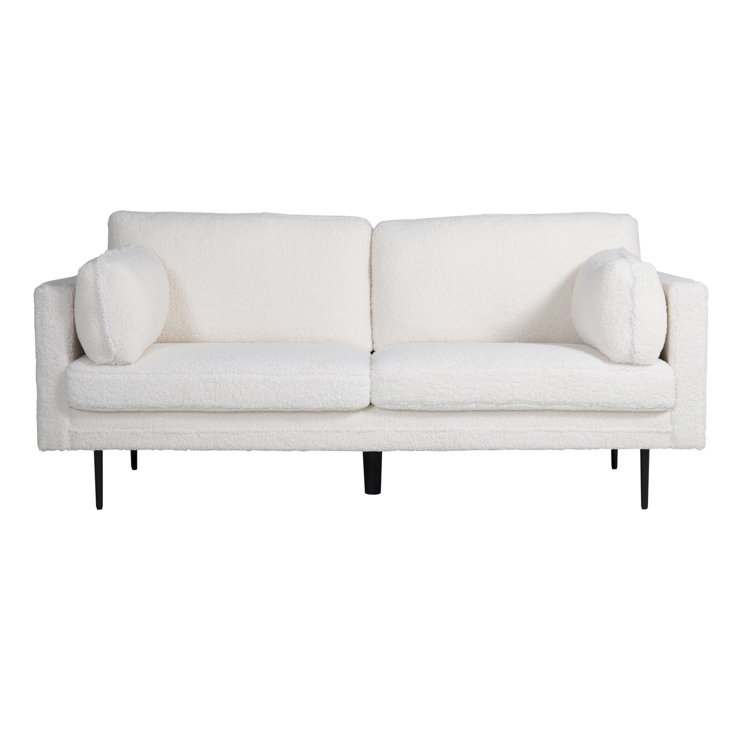 Venture Design Boom   Pers  Sofa Hvid Bamsestof Polyester Og Sort Metal