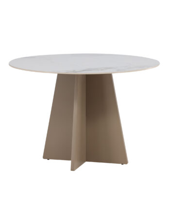 Venture Design Bootcut Spisebord  Rund Beige Sintret Sten Marmorlook Og Mdf  ø110x75